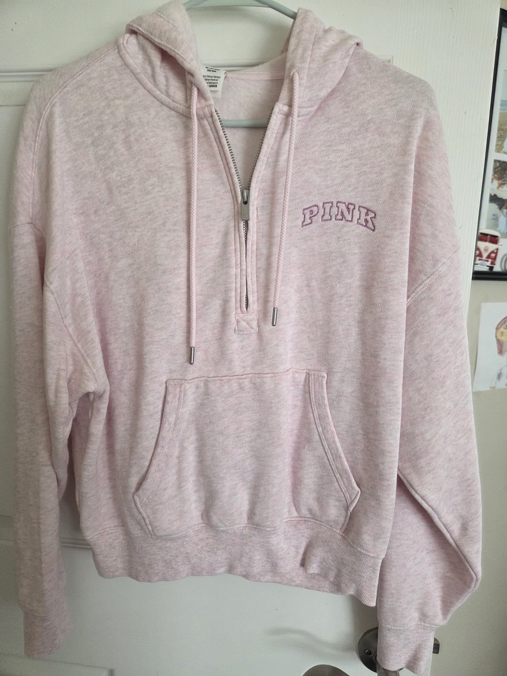 Sparkly Pink Half Zip Hoodie